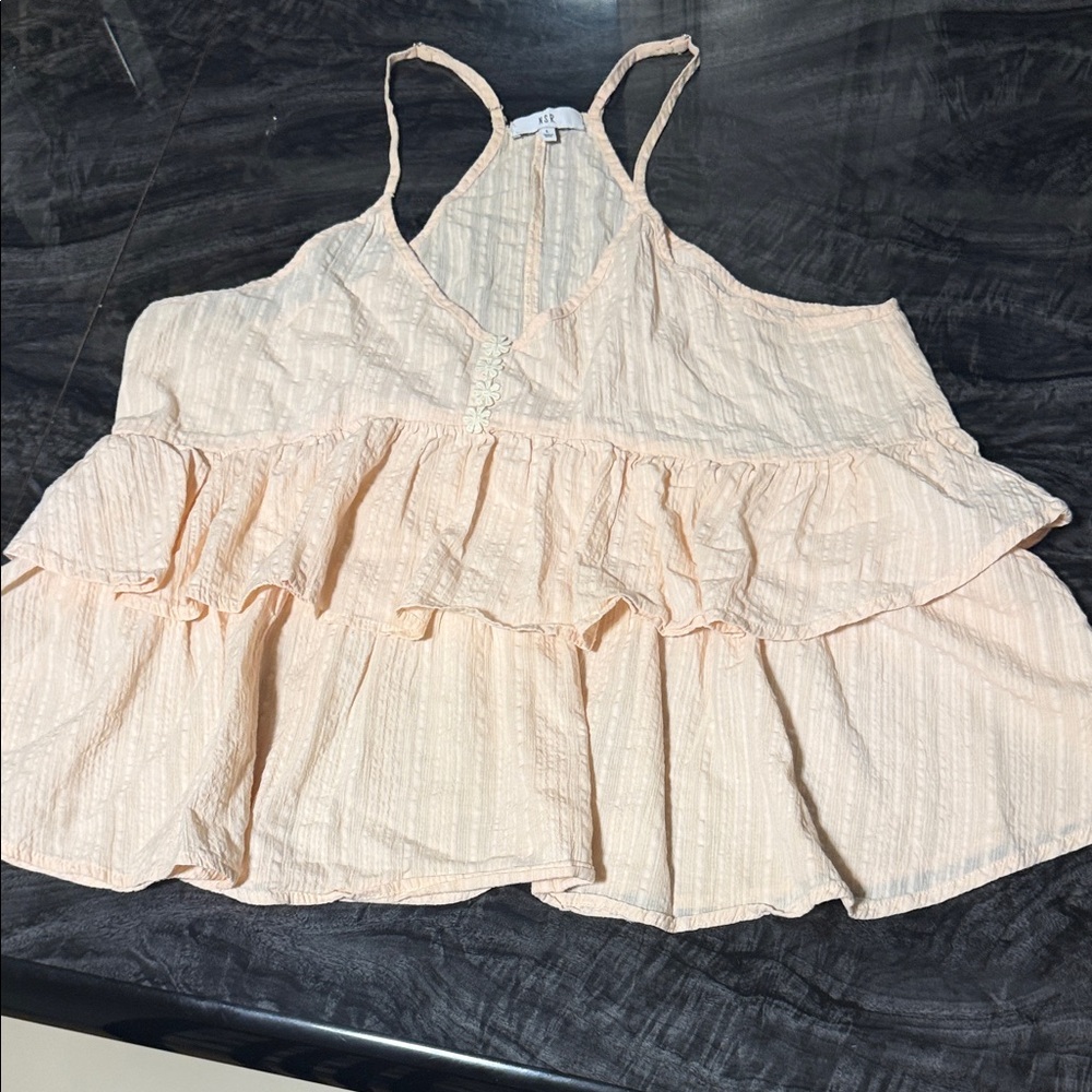 NSR Cream Ruffle Camisole Top